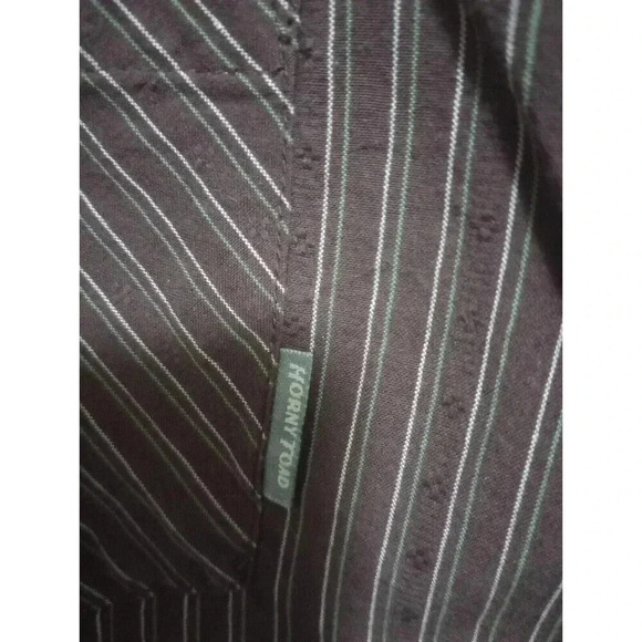 Horny Toad Button Down Brown Stripe Organic Cotton Sustainable Long Sleeve Large - Picture 6 of 6